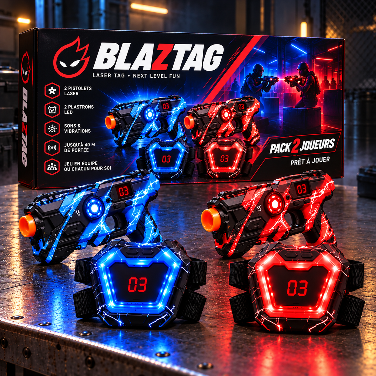 Kit Laser Game BLAZTAG – L'arène à la maison