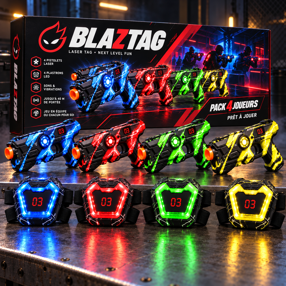Kit Laser Game BLAZTAG – L'arène à la maison
