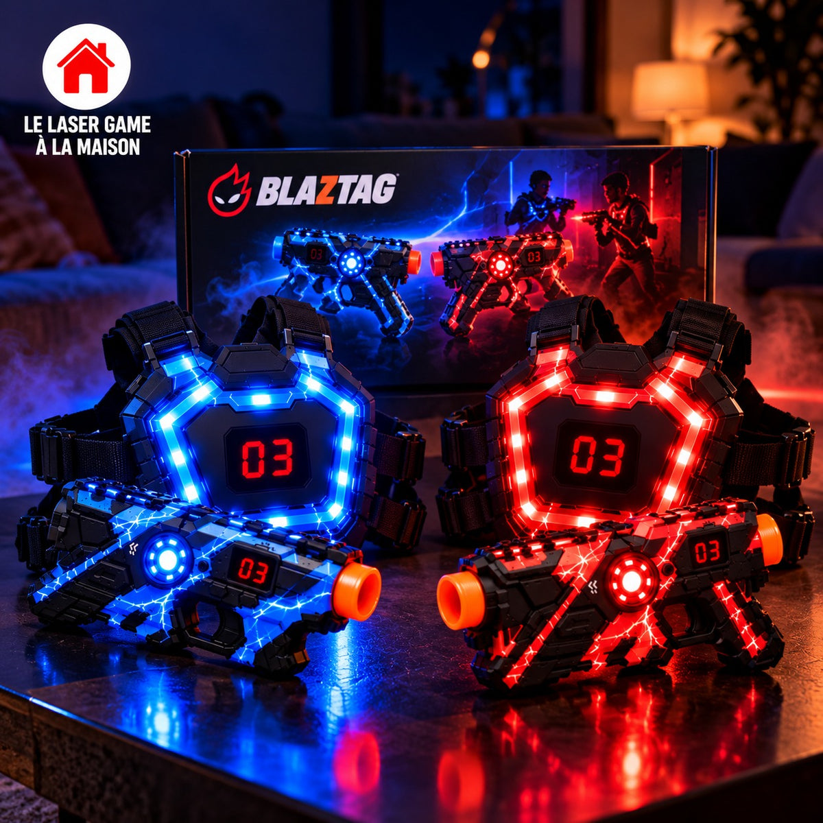 Kit Laser Game BLAZTAG – L'arène à la maison